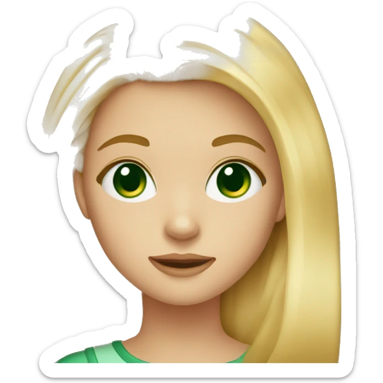 12 year old girl with blonde hair and dark green eyes sticker