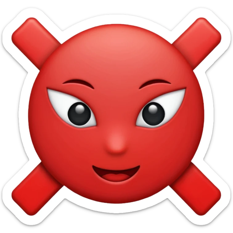 I need "X" emoji or "Removed" emoji text for my discord server i need it red and pixelated sticker