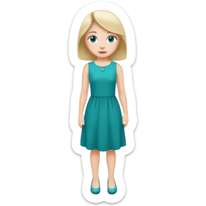 👗🧍‍♀️ merge this emojis the dress should be teal on a girl full sticker