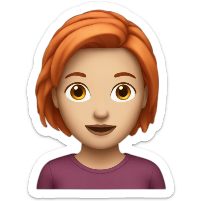white-woman-with-brown-red-hair sticker