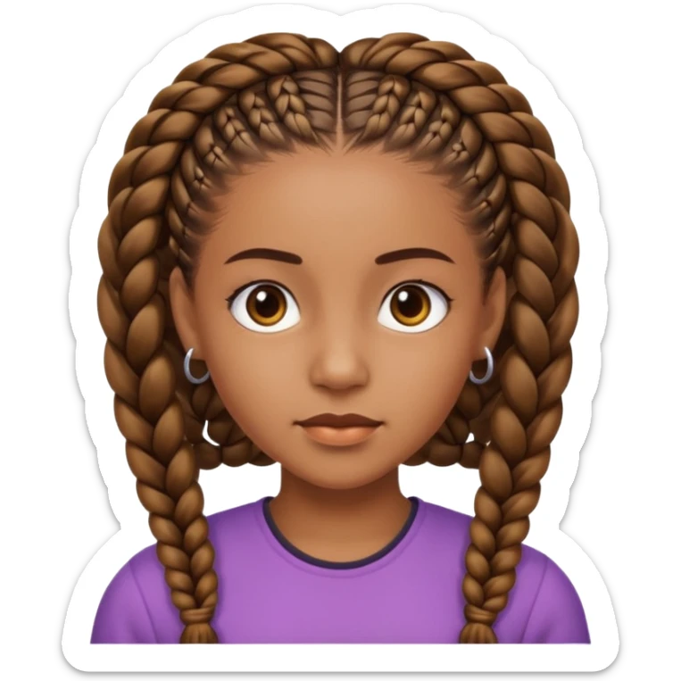 Brownskin girl with cornrows and hair in the back sticker