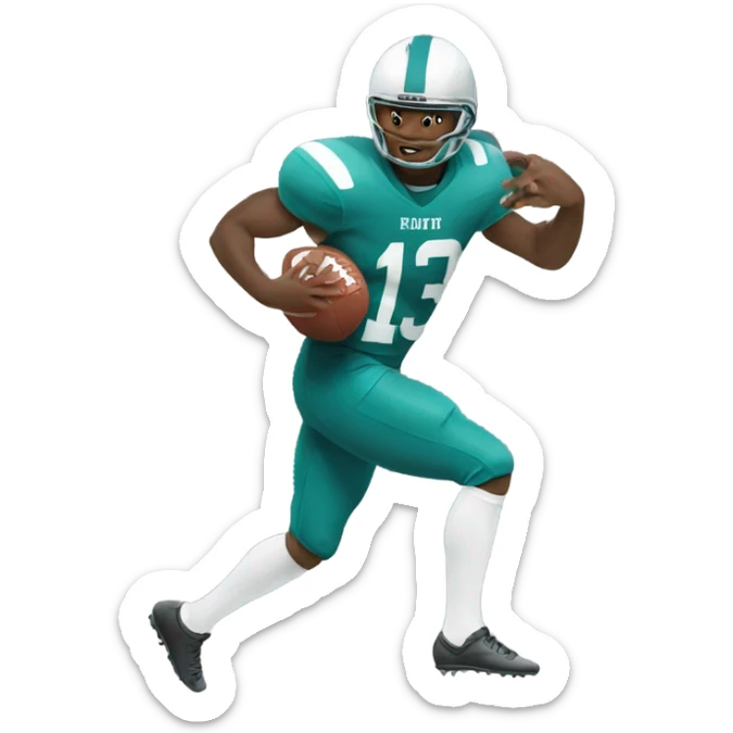 No 13 playing football  sticker