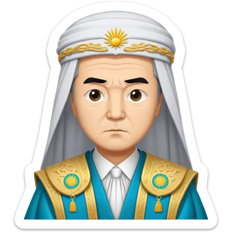 portrait of kazakhstan judge photorealistic sticker