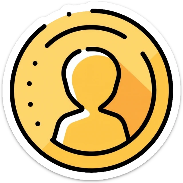 social media followers icon on a gold coin sticker