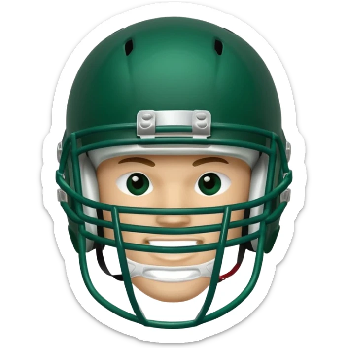 College football player helmet in dark green color  sticker