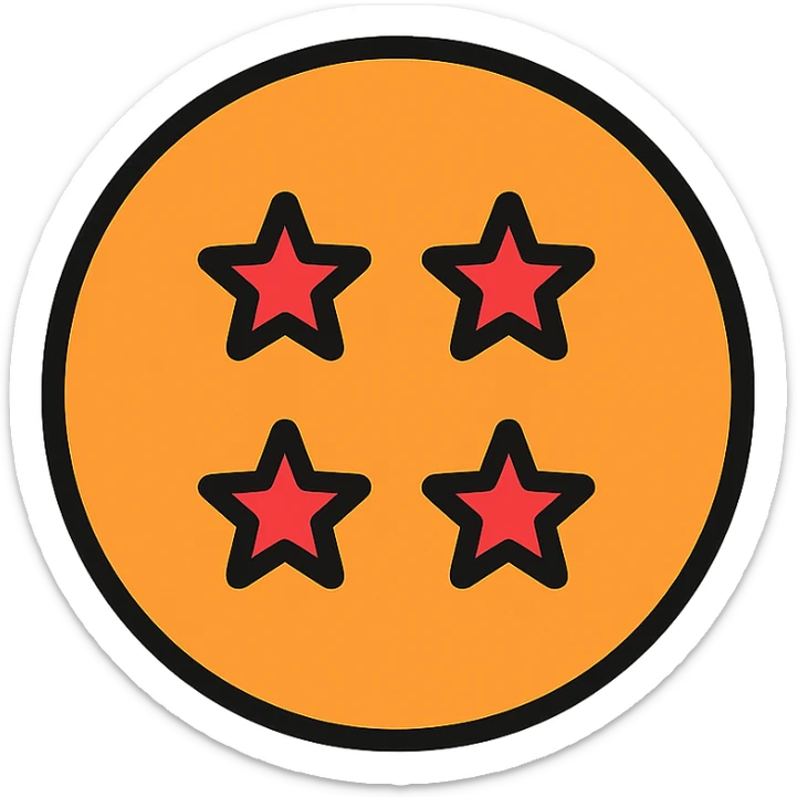 esfera del dragón de 4 estrellas sticker