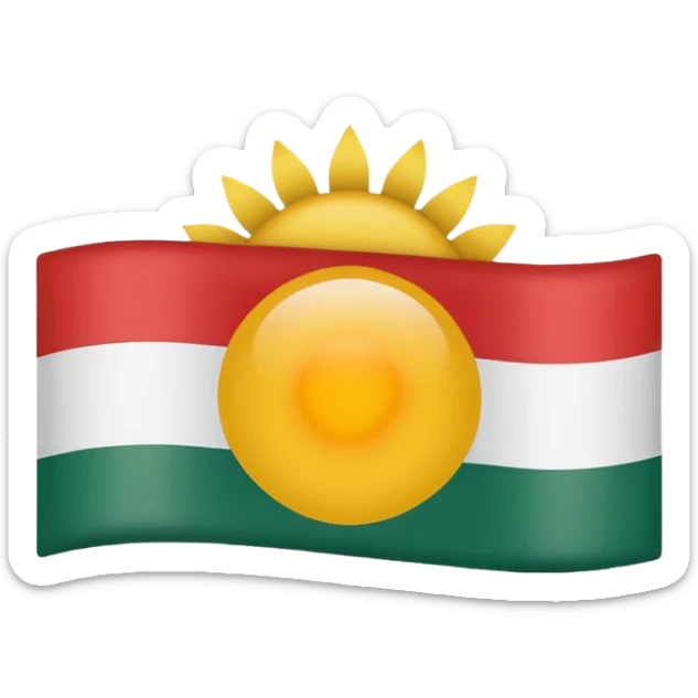 Take the Hungary flag and add a yellow sun in the middle center sticker