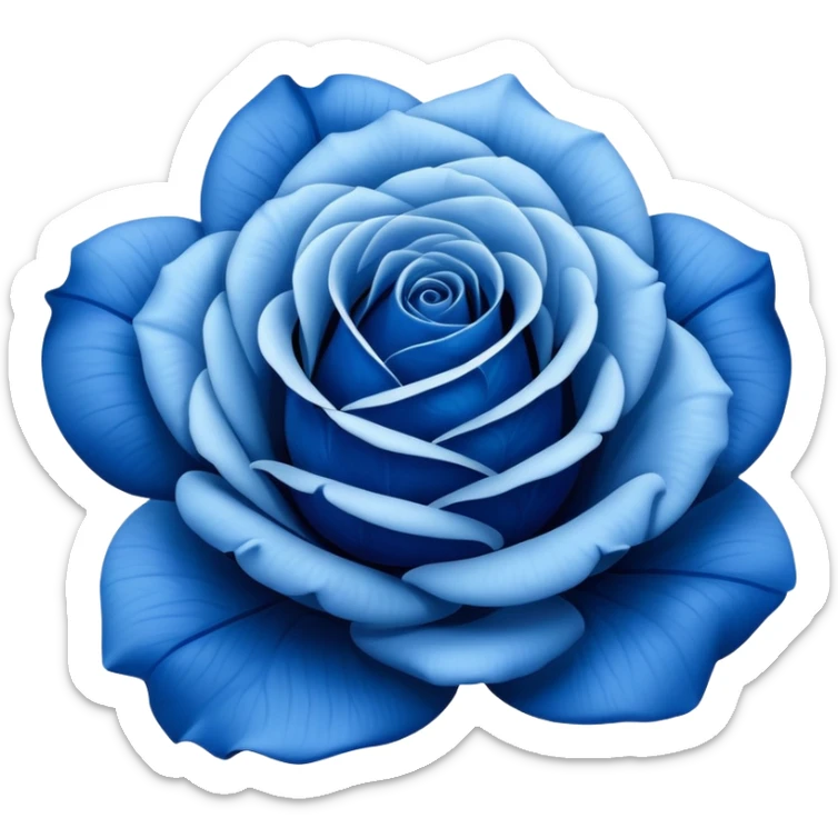 Blue rosa azul, like the classic rose emoji but with blue petals sticker