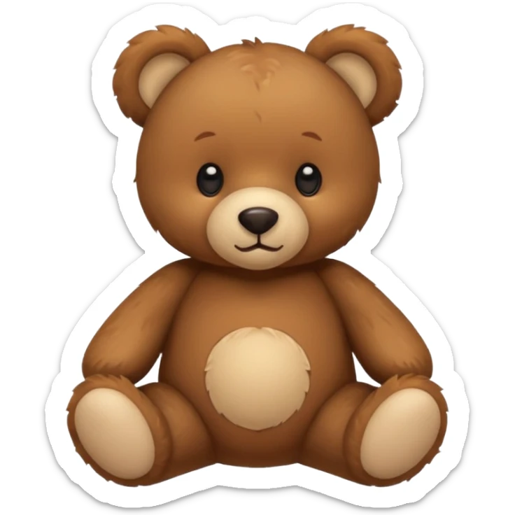 Cute flat-style teddy bear icon for infant daycare. PNG, transparent.
 sticker