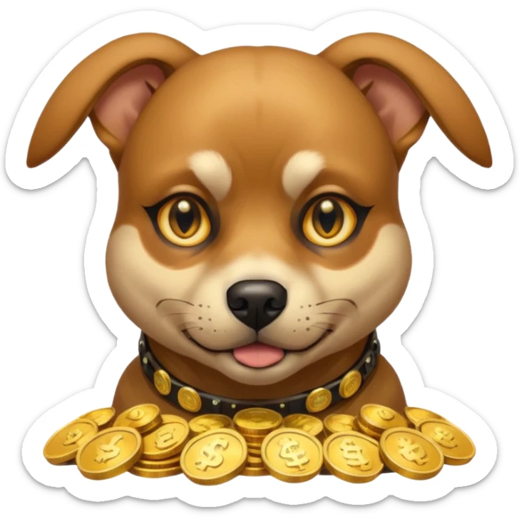 i want to create a dog like from cyberpunk with one elctronic eye like a pirate one and he looks greedy with golden coins sticker