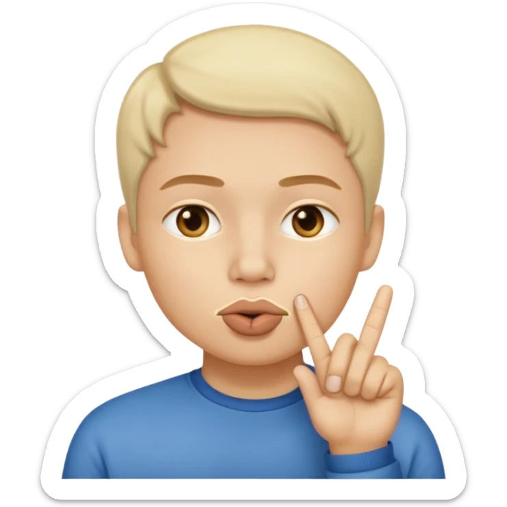 Emoji de hombre con el dedo indice por encima de la boca sticker