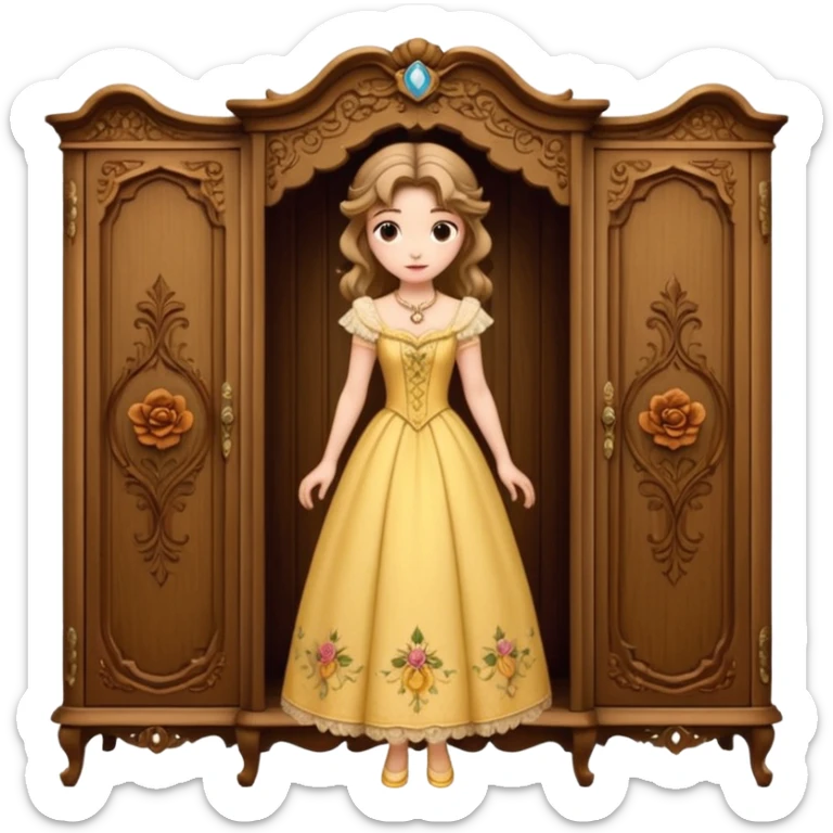 the lady who was turned into a wardrobe by magic, a character from the fairy tale Beauty and the Beast sticker