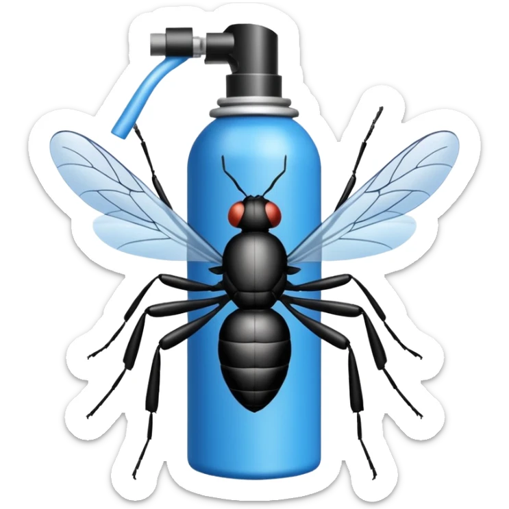 Emoji de OFF o repelente contra insectos en formato aerosol como un desodorane sticker
