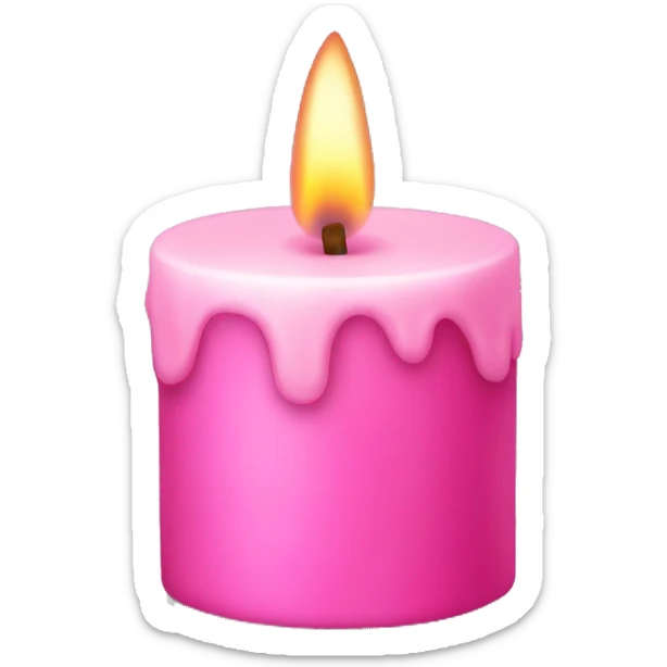 Pink candle sticker