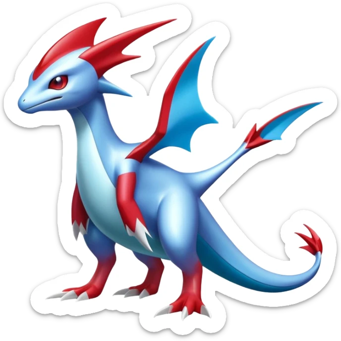Shiny Latias-Salamence-Fakémon-hybrid-creature (full body)  sticker