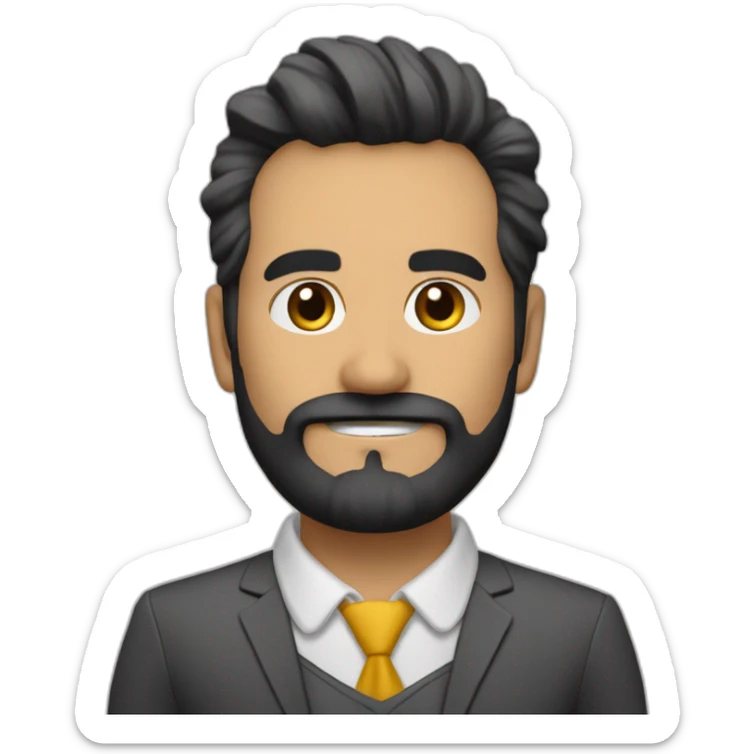 Elkin de la cruz-consultor de negocios-sombra barba blanca sticker
