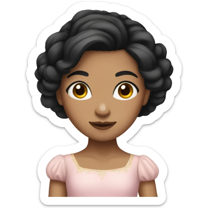 Girl with medium skin and black hair ballerina sticker