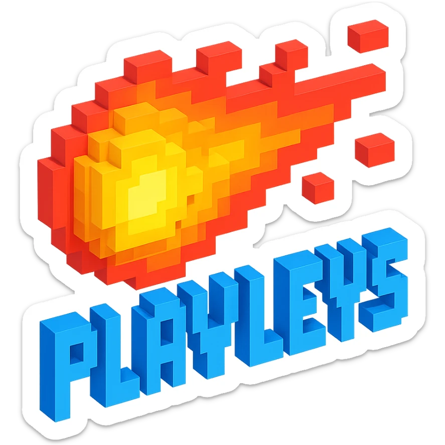 светящиеся комета с надписью "PLAVLEYS", no background sticker