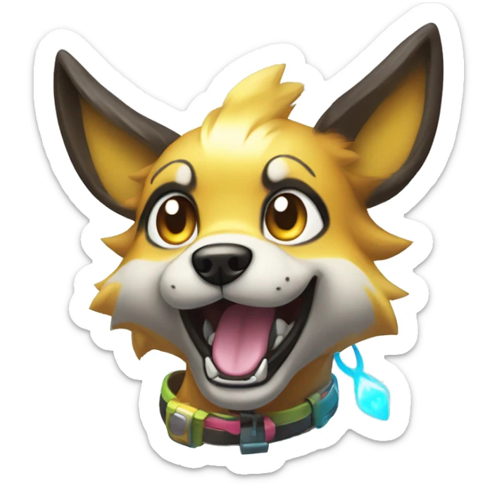 Colorful Edgy Cool Cute Shiny Electric Dog Pokémon sticker