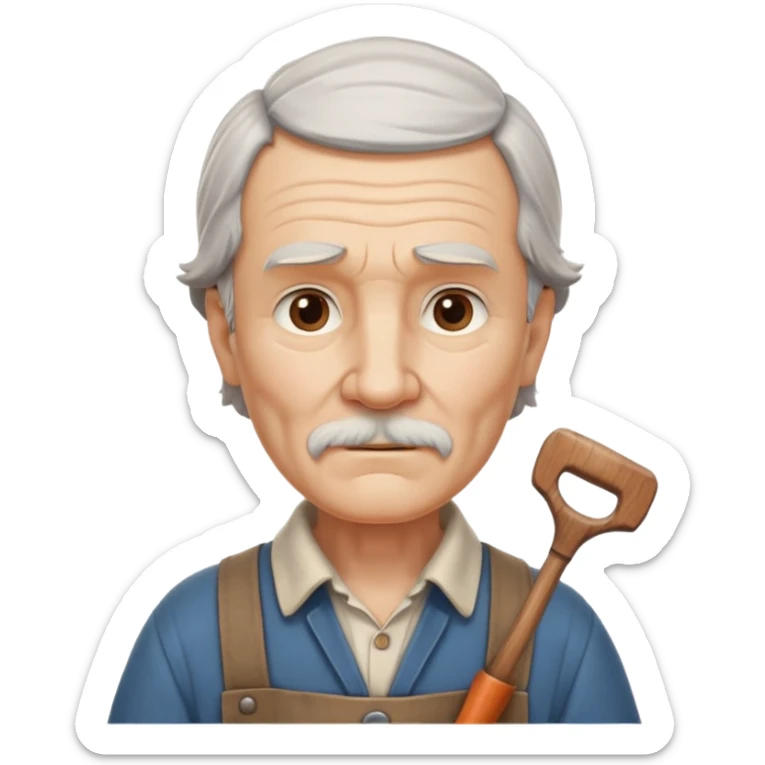 old master carpenter portrait, head and shoulders only, vintage clothing collar, wooden tool handle visible, wise expression, timeless craftsman vibe, 3D cartoon, mobile game icon style, clean background, no text, no watermark
 sticker