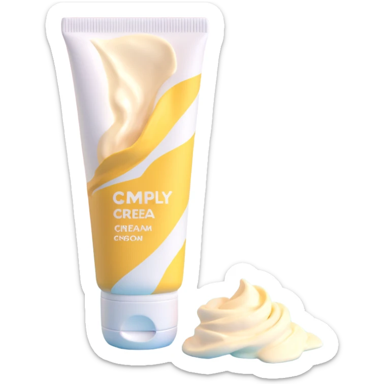 empty crumpled hand cream tube, pastel colors, very squished and wrinkled, cap on, no face or character, just the tube sticker