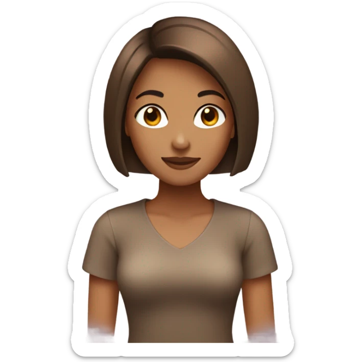 Girl with bob haircut in brown color sticker