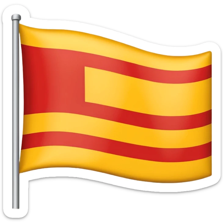 What emoji of flag which includes 50% yellow strip top nd bottom 50%red flag sticker