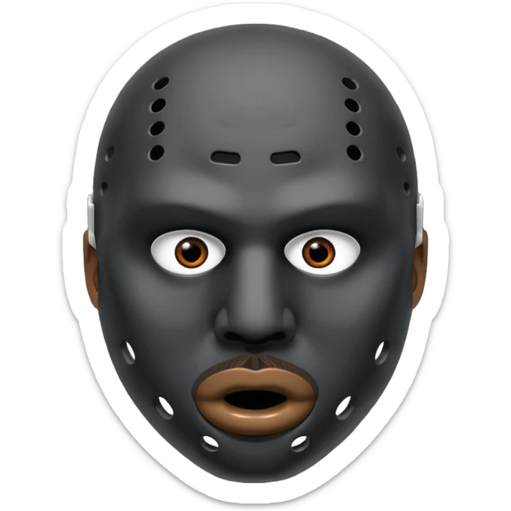 Masque de hockey de kanye west avec deux trous au dessus de la place de vision, et 6 trous en dessous de la place du nez without eyes and mouth  sticker