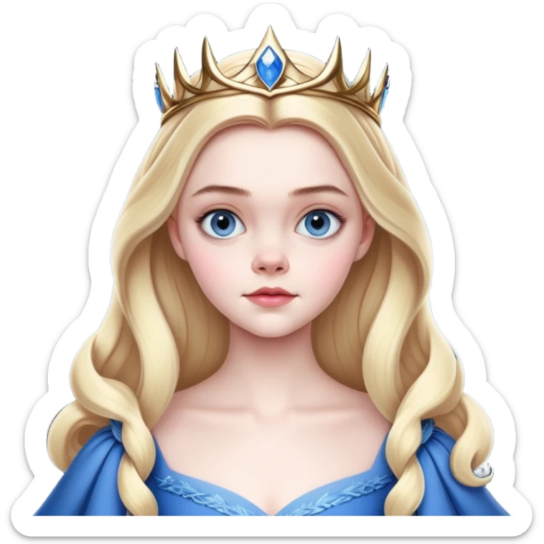 Elle fanning as princess Aurora in Maleficent in blue dress sticker