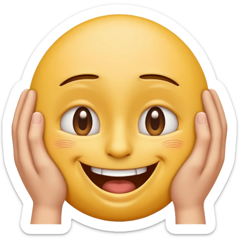 I want an overly excited face that says “I am so excited, I cannot contain. With eyes tightly squeezed closed together and a big grin emoji. sticker