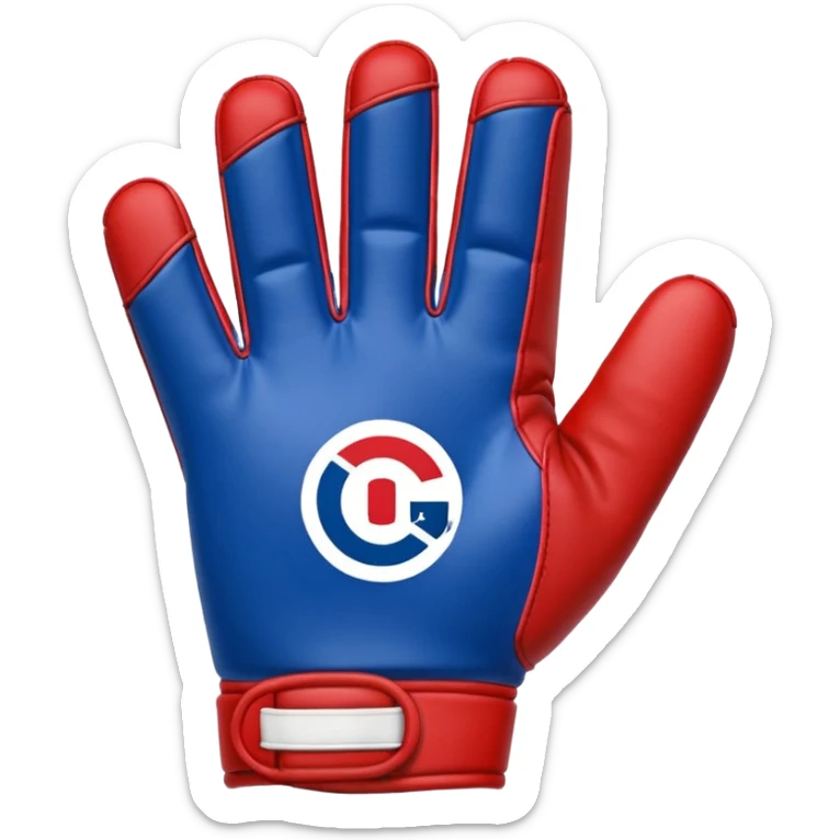Hand glove one finger american football in blue (#00A3E0) and red (#F9423A)  sticker
