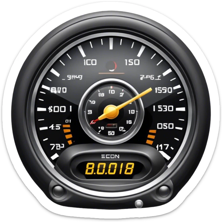 An icon showing a racing game interface, inspired by Grand Turismo. The design features a garage with a selection of high-performance cars, along with race track visuals in the background. Speedometer, lap timer, and other HUD elements add to the excitement. Transparent background sticker