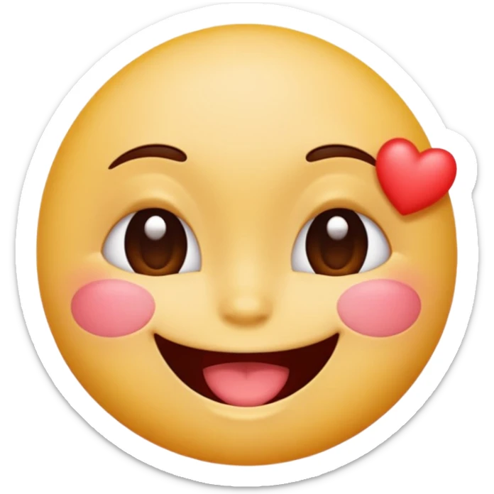 A single emoji that's feeling extreme happiness. Blushing and feeling in love. Grinning and smiling and making a kissy face. Something sweet and perfect to send to someone you love. Not a familiar love something deep and profound. Something unique. sticker