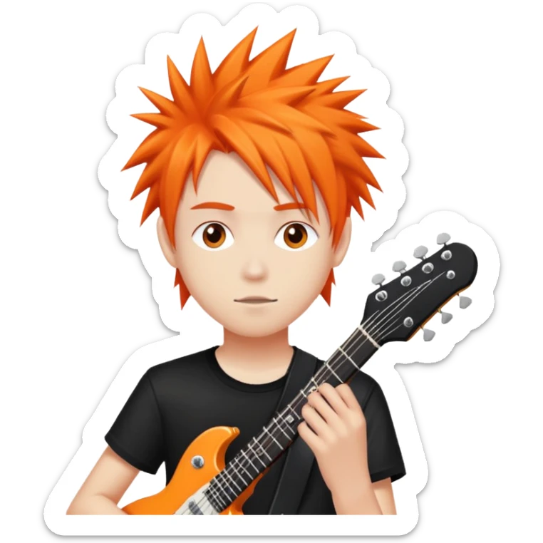 "- Nam
- 15 tuổi
- Da trắng
- Tóc cam vuốt dựng đứng
- Thành viên ban nhạc rock
" sticker