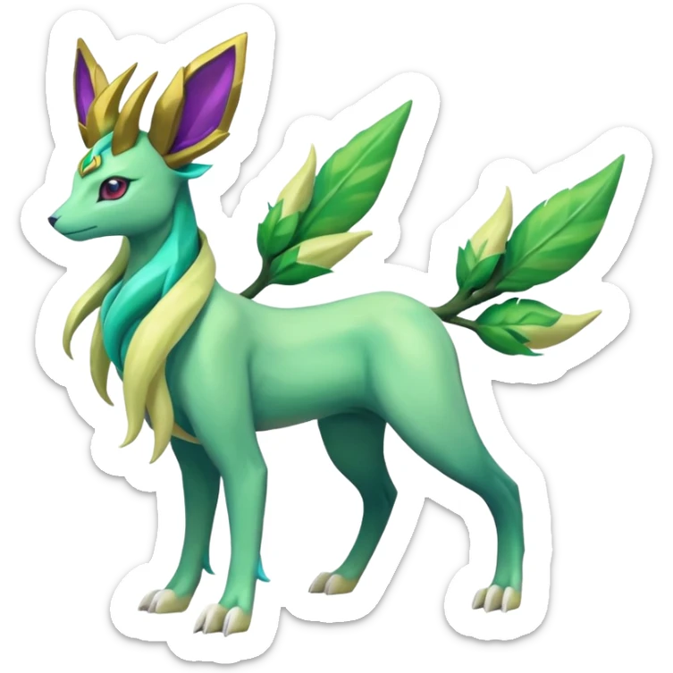 Suicune-Meganium-Leafeon-Virizion-fusion (full body) sticker