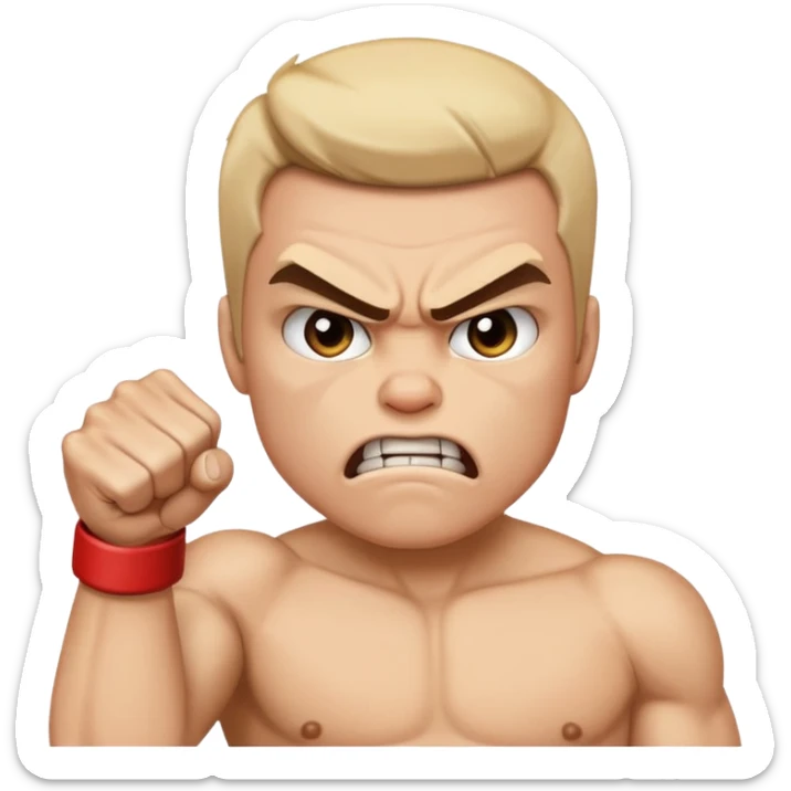 Put the thing saying I’m gonna punch you with the emoji ￼ sticker