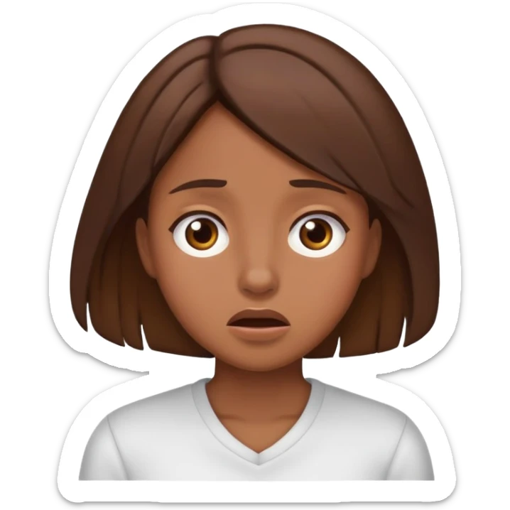 Una chica  morena de pelo estresada y agobiada por la vida   sticker