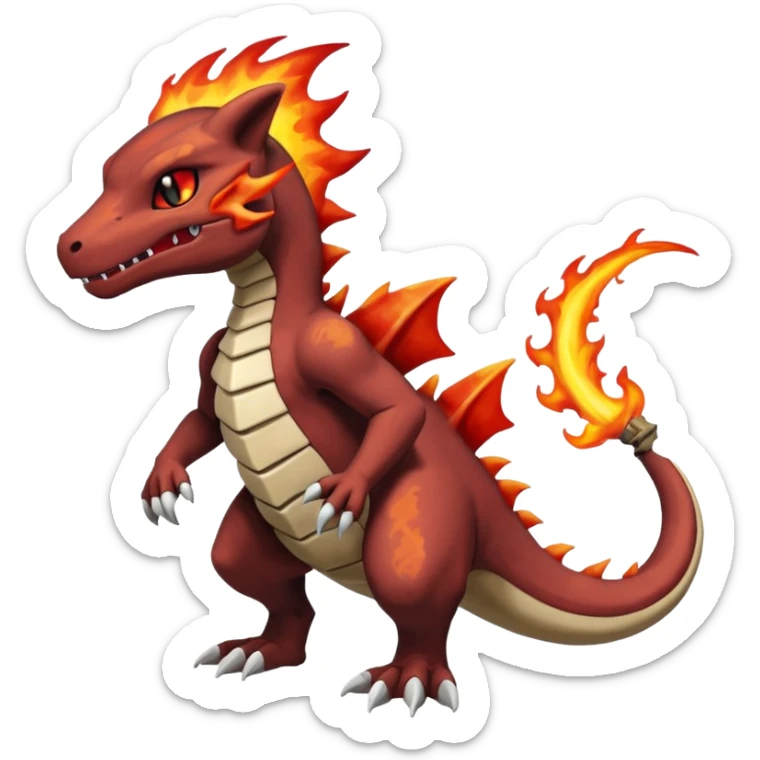 Black and magmatic Marowak-Cubone-Salandit-Charmeleon-fusion (full body) sticker