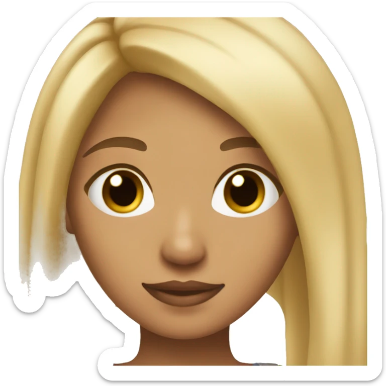 lightskin girl with straight blonde hair sticker