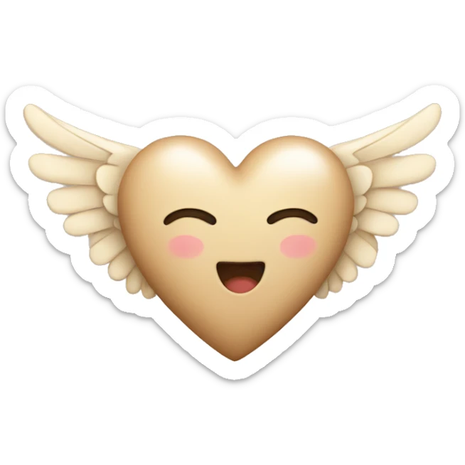Beige heart with wings sticker