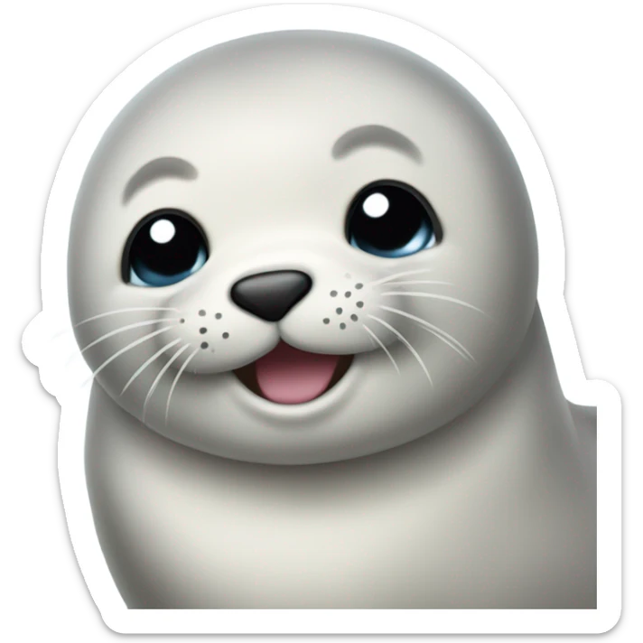Full body of a baby seal happy with tears in its eyes  sticker