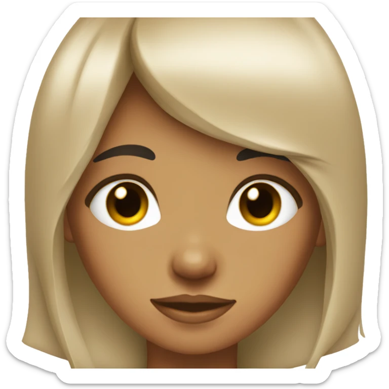 TAN SKIN GIRL, with LONG BLACK HAIR AND BANGS sticker