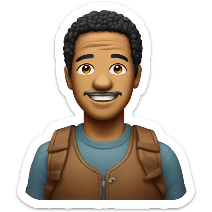 A young Bill Withers with the words "Lovely Day" blinking on top of him. sticker