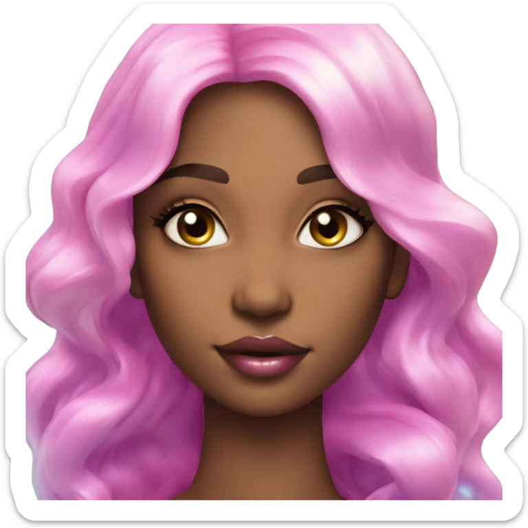 mermaid, model, magical, pink lips, iridescent, mystical, shiny, holographic, highlights, scales  sticker