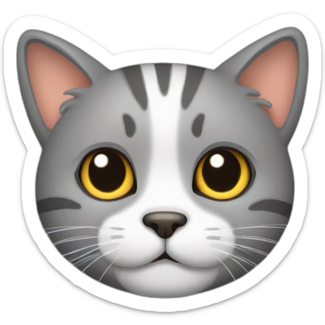 vectoral drawing of a cat but with a dog head and whiskers sticker