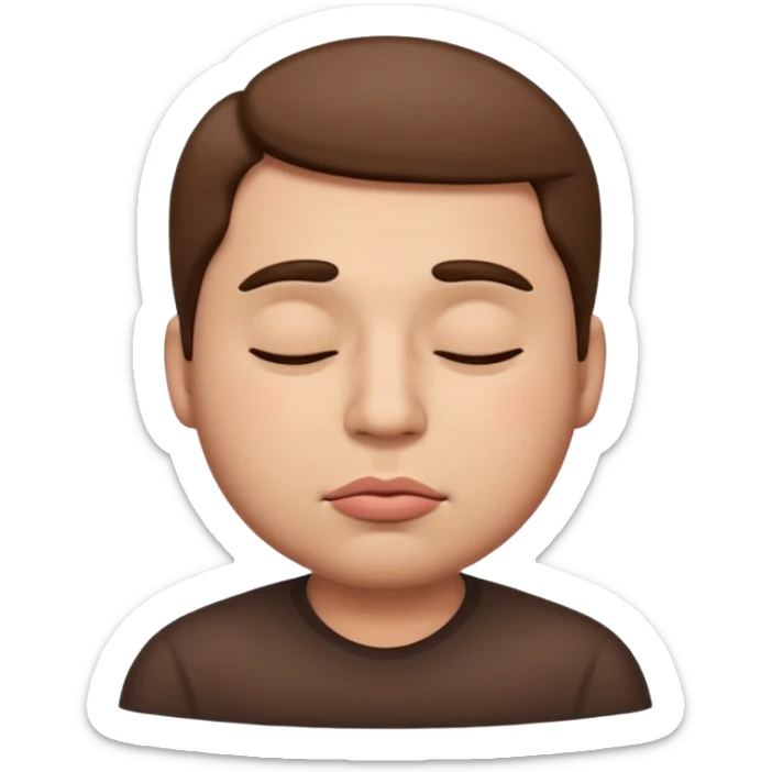 A male emoji with big fat lips with it’s eyes closed not smiling with n sticker