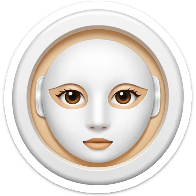 a beauty product box of skincare white rounded eyehole mask pack sticker