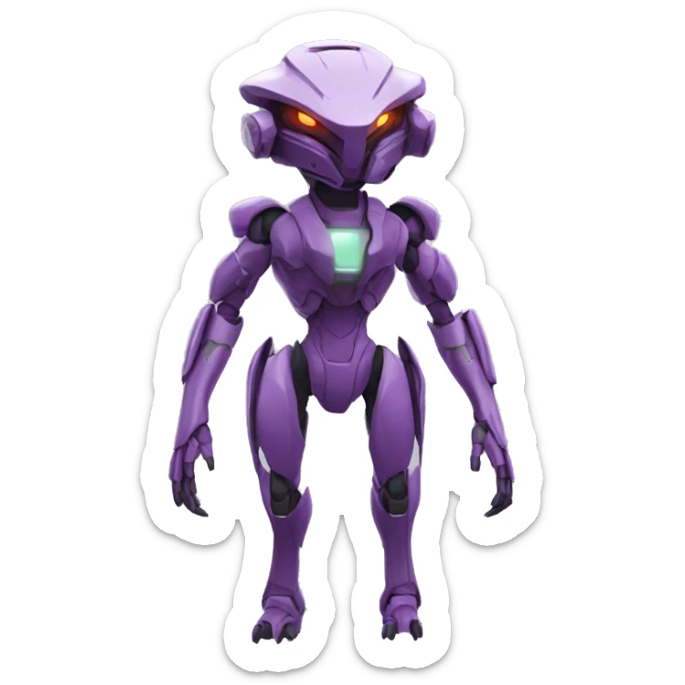 a Genesect-Raptor-Fakémon—hybrid with a futuristic visor-helmet full body sticker