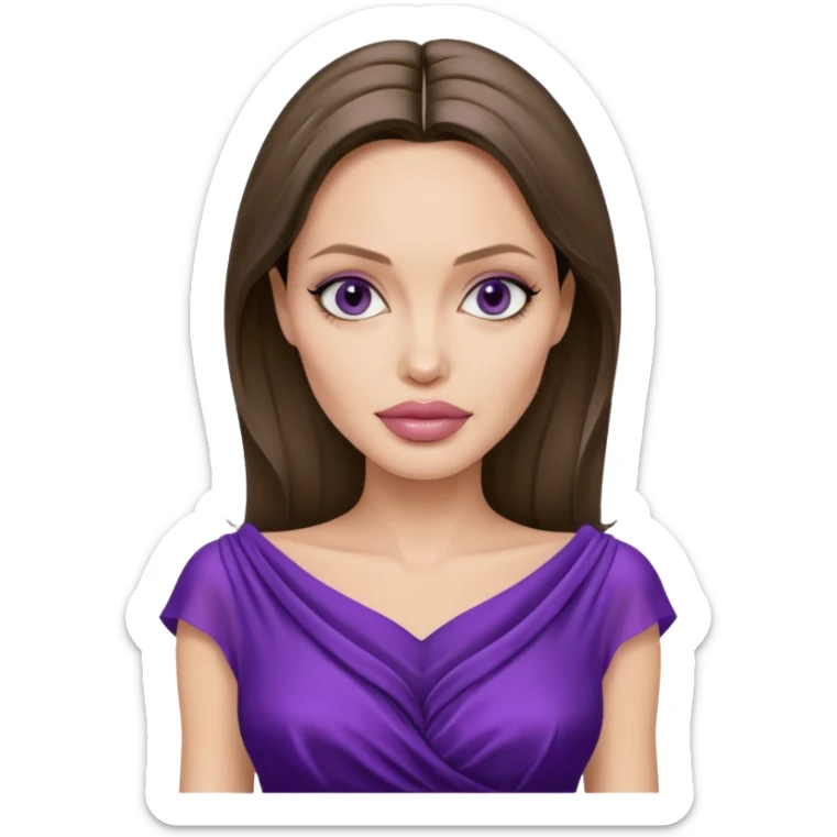 Angelina Jolie, purple dress sticker