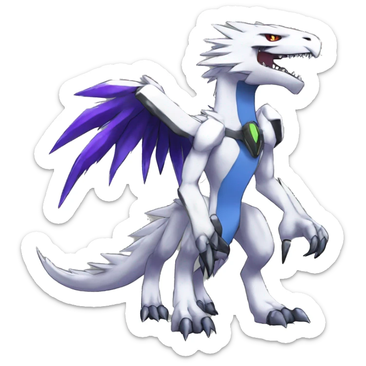  Cool Edgy Shiny Digimon-Fakemon-Raptor-Sergal-Vernid full body sticker